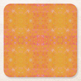 Söt Gult Blommigt Underlägg Papper Kvadrat