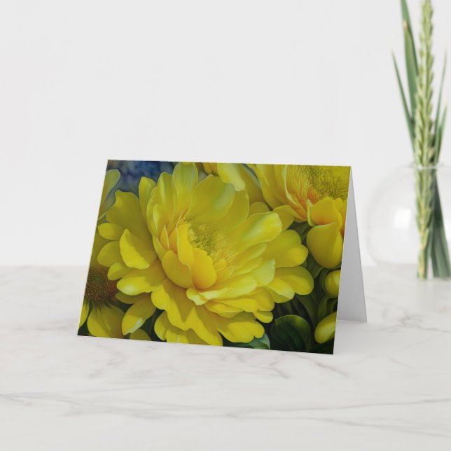 Söt Gult BLOMSKT-KORT Kort (Framsida)