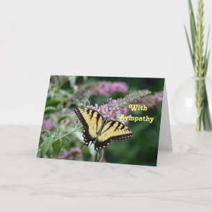 Söt Gult Butterfly Fotosympati Kort
