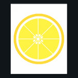Söt Gult Citrus Fruit Slice Poster<br><div class="desc">En roligt med gult och vitt citronsegment</div>