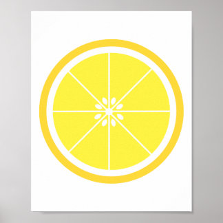 Söt Gult Citrus Fruit Slice Poster