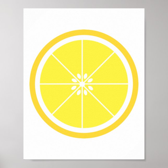 Söt Gult Citrus Fruit Slice Poster (Framsidan)