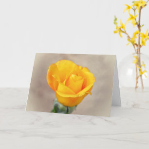 Söt Gult Guld Ro Bloom Art Note Card Kort