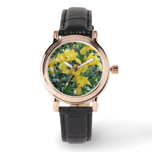 Söt Gult Iris Flowers Watch Armbandsur