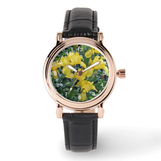 Söt Gult Iris Flowers Watch Armbandsur (Framsida)