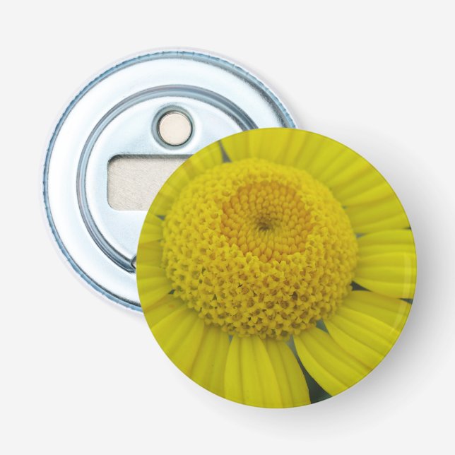 Söt gult marguerite flasköppnare (Framsidan)