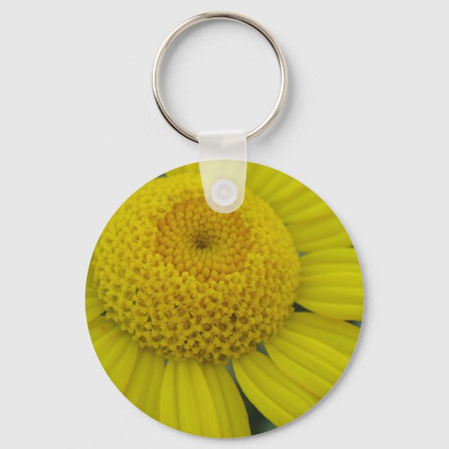 Söt gult marguerite nyckelring (Framsida)