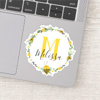 Söt Gult Monogram Vattenfärgade beslag Utandning