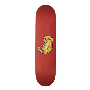 Söt Gult och rödvalsad Hund-design Skateboard Bräda 19,5 Cm