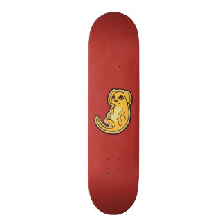 Söt Gult och rödvalsad Hund-design Skateboard Bräda 19,5 Cm