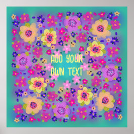 Söt Gult- och Rosa-blommor som du anpassar Poster