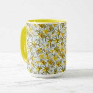 Söt Gult och vita frangipani Flowers. Mugg