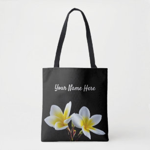 Söt Gult Plumeria Blommigt Photo Tygkasse