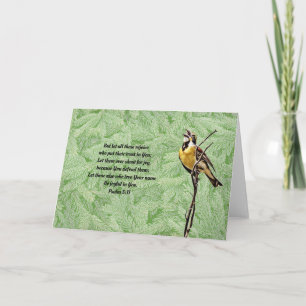 Söt Gult Singing Bird Bible Verse Card Kort