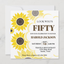 Söt Gult Solblommor: alla åldrar Födelsedag Inbjudningar