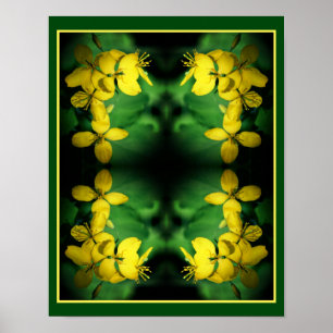 Söt Gult Wildblommor Abstrakt Poster