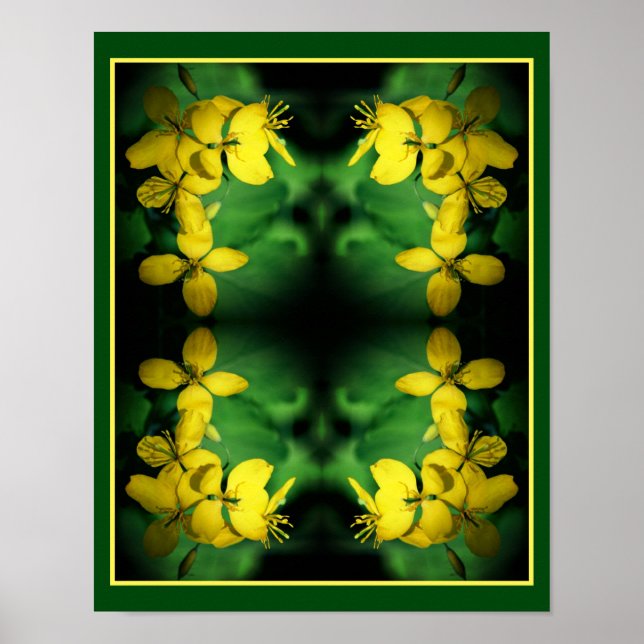 Söt Gult Wildblommor Abstrakt Poster (Framsidan)