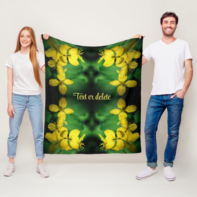 Söt Gult Wildblommors Abstrakt Personlig Fleecefilt (På plats)