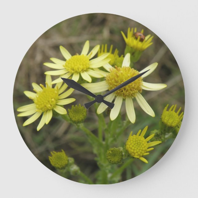 Söt Gult Wildrows Wall Clock Stor Klocka (Framsida)