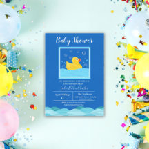 Söt gummi Ducky Bubbles Baby Shower-inbjudan