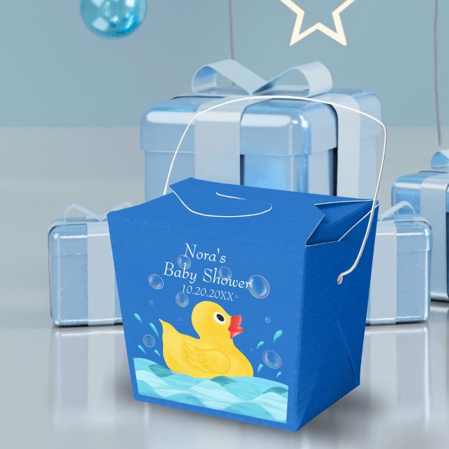 Söt gummianka Bubblor Baby Shower Presentaskar (Delight guests with adorable Rubber Ducky Bubbles Baby Shower Favor Boxes, a sweet addition.)