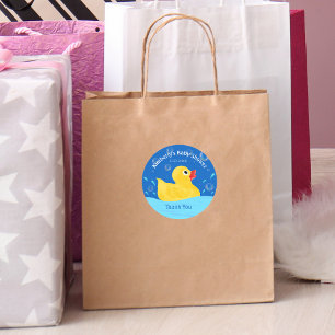 Söt gummianka Bubblor Baby Shower Tack Runt Klistermärke