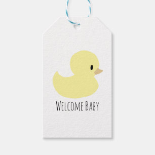 Söt gummiankebaby Baby Shower Anpassad presenttagg Presentetikett