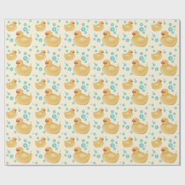 Söt gummiankpattern presentpapper för bebisar