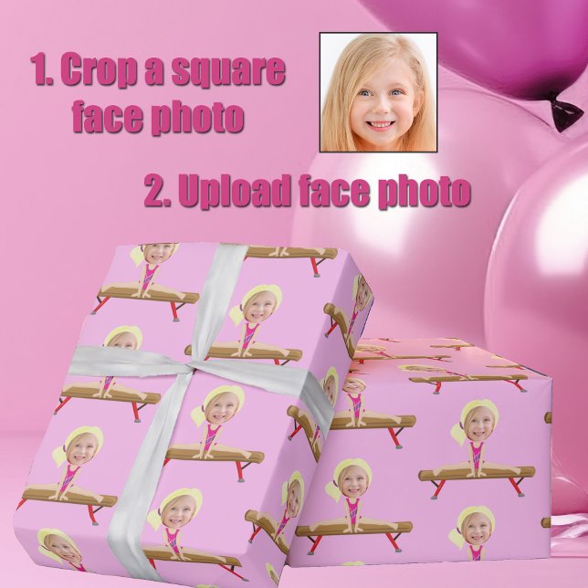 Söt gymnastikflicka anpassad blond barnfoto presentpapper (Skapare uppladdad)