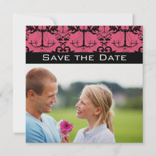 Söt hallon & svart ljuskrona Save the Date Inbjudningar