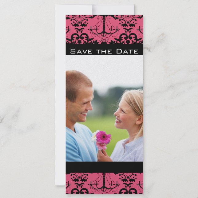 Söt hallon & Svart ljuskrona Spara datumet Inbjudningar (Framsida)