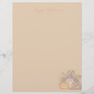 Söt Halloween-ande med häxhatt och pumpor Brevhuvud