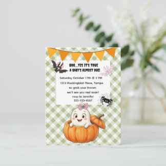 Söt Halloween Baby Shower Digital Nedladdning Inbjudningar