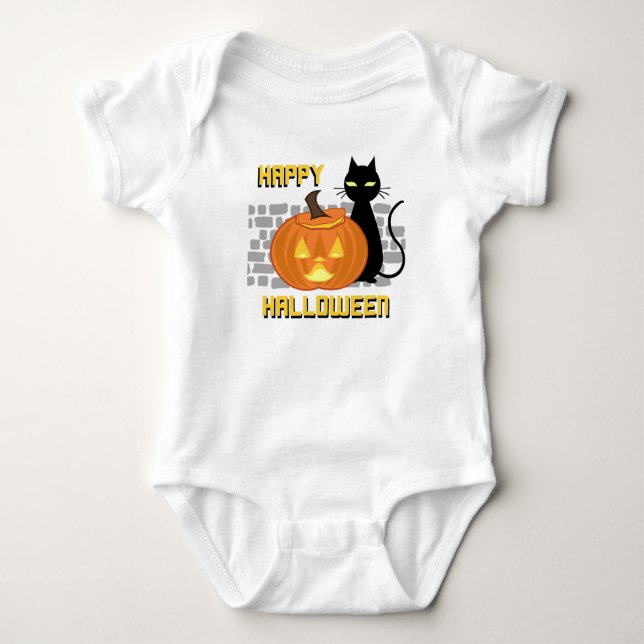Söt Halloween-barn bodysuit T Shirt (Framsida)