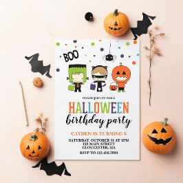 Söt Halloween barnkalas inbjudan