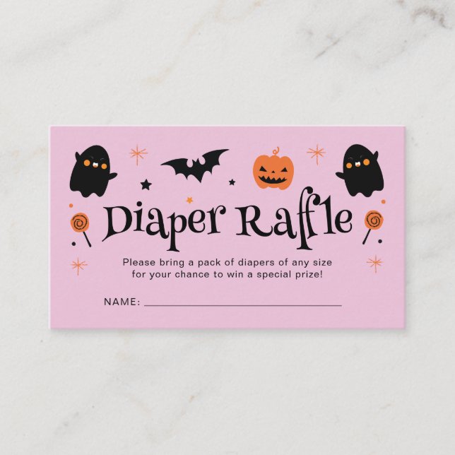 Söt Halloween-bebis shower-blöjtävling Tilläggskort (Framsida)