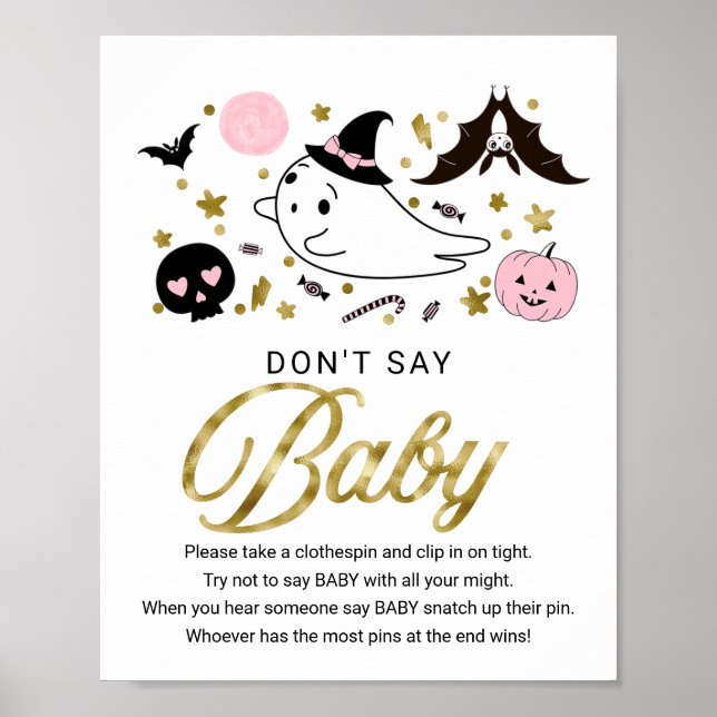 Söt Halloween-bebis shower - skriv inte bebis-skyl Poster (Framsidan)