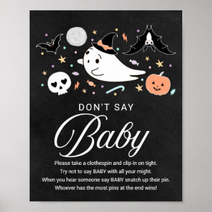 Söt Halloween-bebisdusch - skylt som säger "Don't