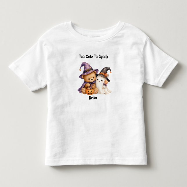 Söt Halloween-björn Ghost Anpassad T Shirt (Framsida)