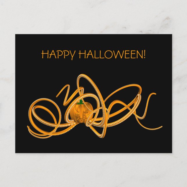 Söt Halloween-bläckfisk Vykort (Framsida)