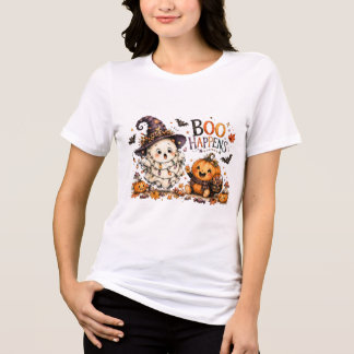 Söt Halloween Boo händer spöke & pumpa höst T Shirt