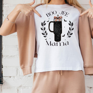 Söt Halloween Boo-Jee Mama Falsk Glitter Söt T Shirt
