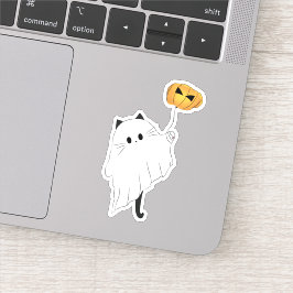 Söt Halloween Boo med en pumpaballong Klistermärken