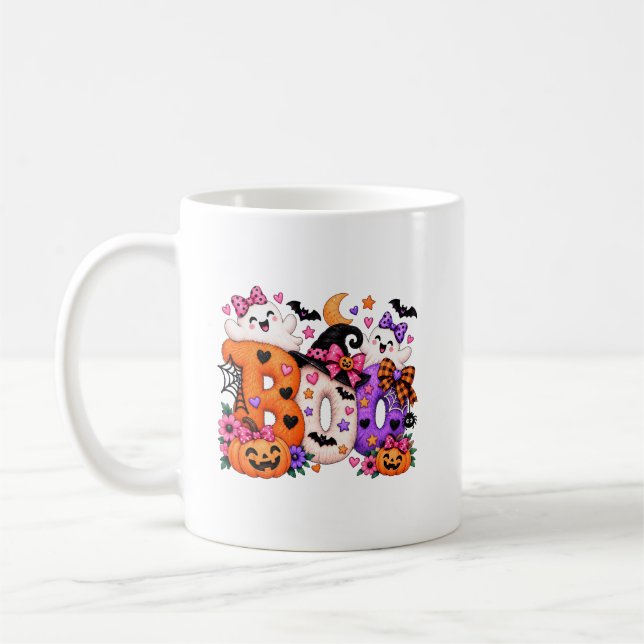 Söt Halloween BOO-mugg Kaffemugg (Vänster)