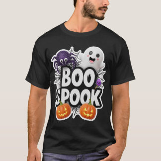 Söt Halloween BOO SPOOK-grafik med spökpumpa T Shirt