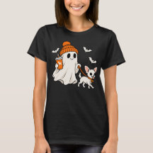 Söt Halloween Chihuahua T-shirt Spökvalp Skräck