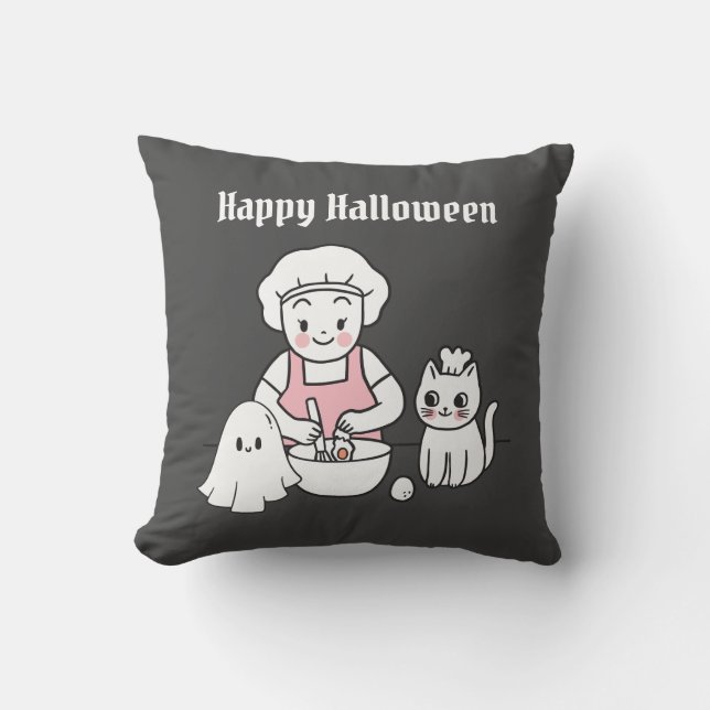 söt halloween-cookout kudde (Framsida)