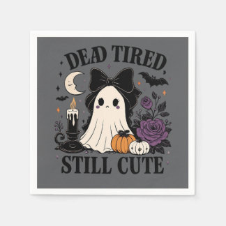 Söt Halloween Coquette-spöke med rosett Pappersservett