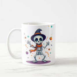 Söt halloween-dansande skelett-mugg kaffemugg