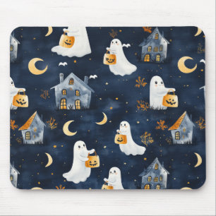 Söt Halloween-design med spöken och pumpor Musmatta